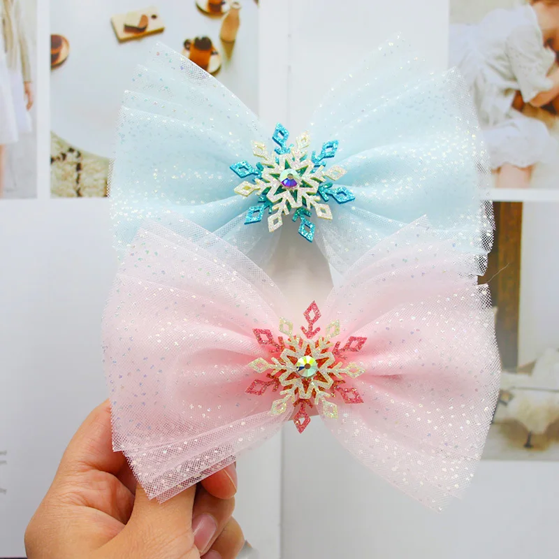 

Dot Hair Bow Clips Luminous Starry Girls Hairpins Snowflakes Diamond Hairgrips Gypsophila Alligator Clips Kids Hair Accessories