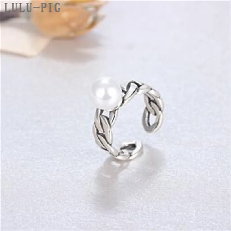 LULU-PIG Корейская толстая цепь Ретро хвост кольцо сделано старая открытая