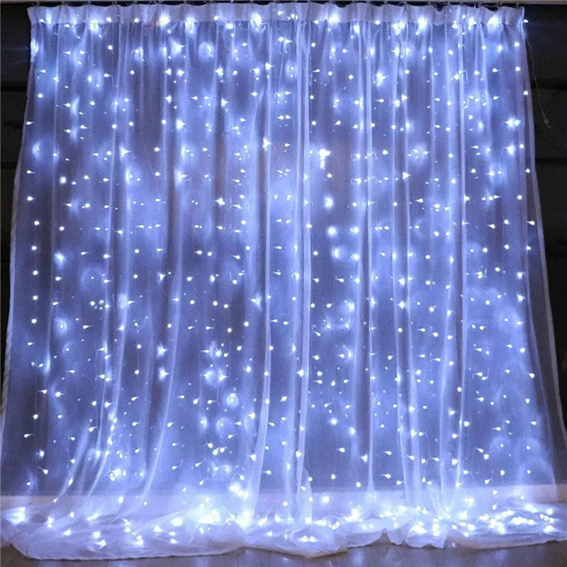 

3*3m 300leds Led Curtain String Light Led Christmas Garland Party Patio Window Decor Fairy Lights Xmas Wedding Lights EU 220V