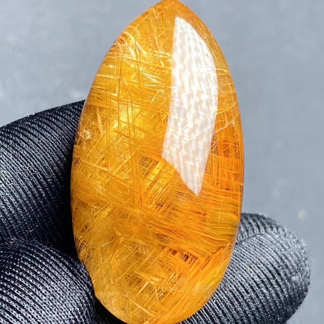 

Genuine Natural Copper Rutilated Quartz Pendant 38*20*17mm Water Drop Crystal Fashion Pendant Jewelry Genuine AAAAAA