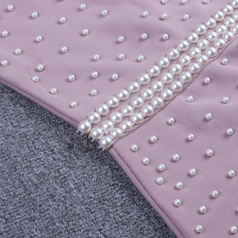 

Deer Lady Autumn Women Bandage Dress 2019 New Elegant Studded Dress Bodycon Long Maxi Bandage Dress Sexy Long Slevee Club Dress