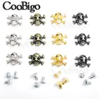 100 шт. крест костей черепа заклепки с шипами в стиле панк-рок поделки кожаный для одежды сумки обувь оборудование для изготовления аксессуаров для одежды 12x14.5mm