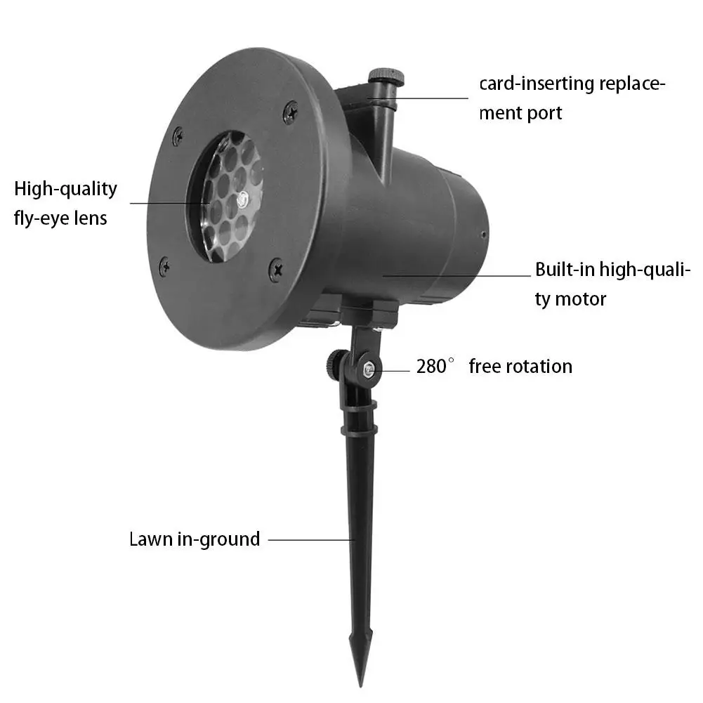 Рождественский лазерный проектор анимационный эффект Крытый/Открытый прожектор