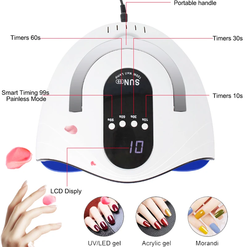 

120W LED Nail Lamp Nail Dryer Dual hands 42PCS LED UV Lamp For Curing UV Gel Nail Polish With Motion Sensing Manicure Salon Tool