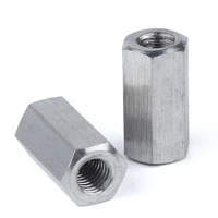 2pcs hex coupling nuts m4 304 a2 stainless steel rod coupling hex nut connection threaded bar stud long nuts