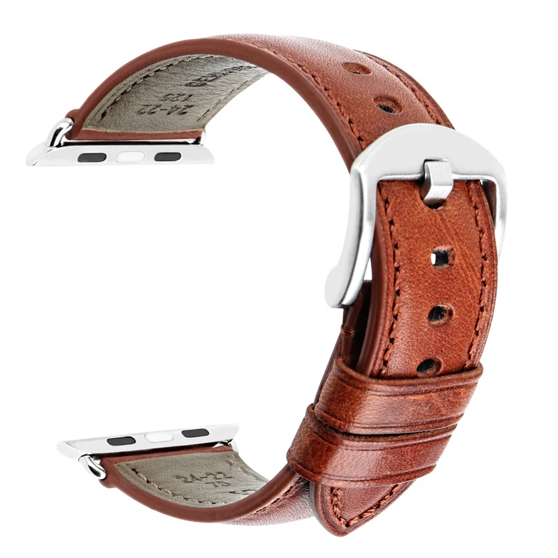 MAIKES для Apple Watch Band 44 мм 40 мм и ремешок для часов аpple 42 мм 38 мм натуральная кожа часы аксессуары iwatch ремешки для часов браслеты - Цвет ремешка: Dark Brown S