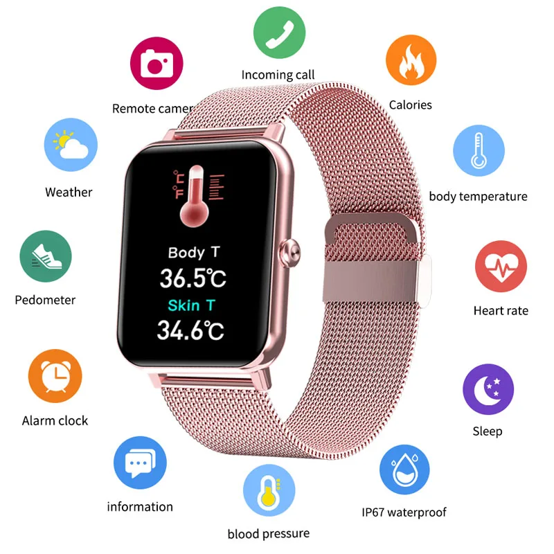 Смарт часы LIGE женские с функцией измерения сердечного ритма| |