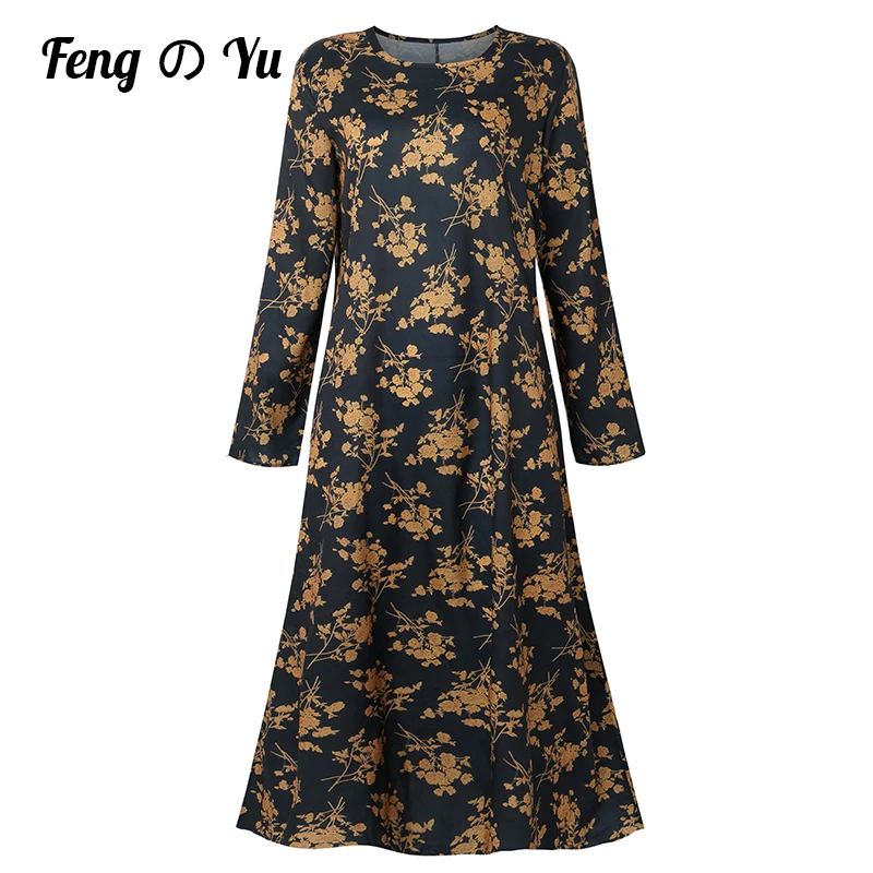 

Muslim New Hot Diamond Plus Size Printed Robe Women's A-line Slim Dress Morocco Jelaba 2022 Turkish Women's Dress XL