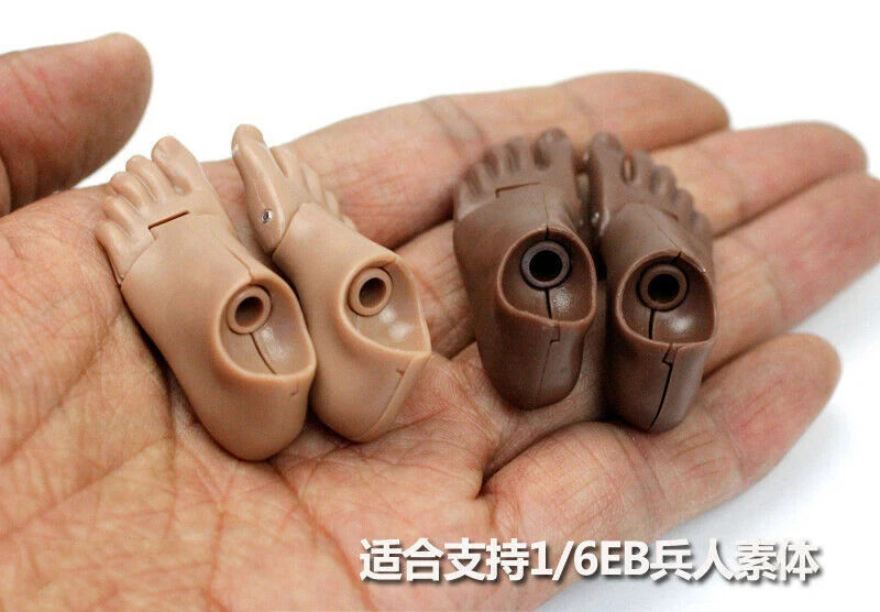 

1/6th Trendy Soldier Joint Accessories Doll Two-color Foot Palm Model for 12"