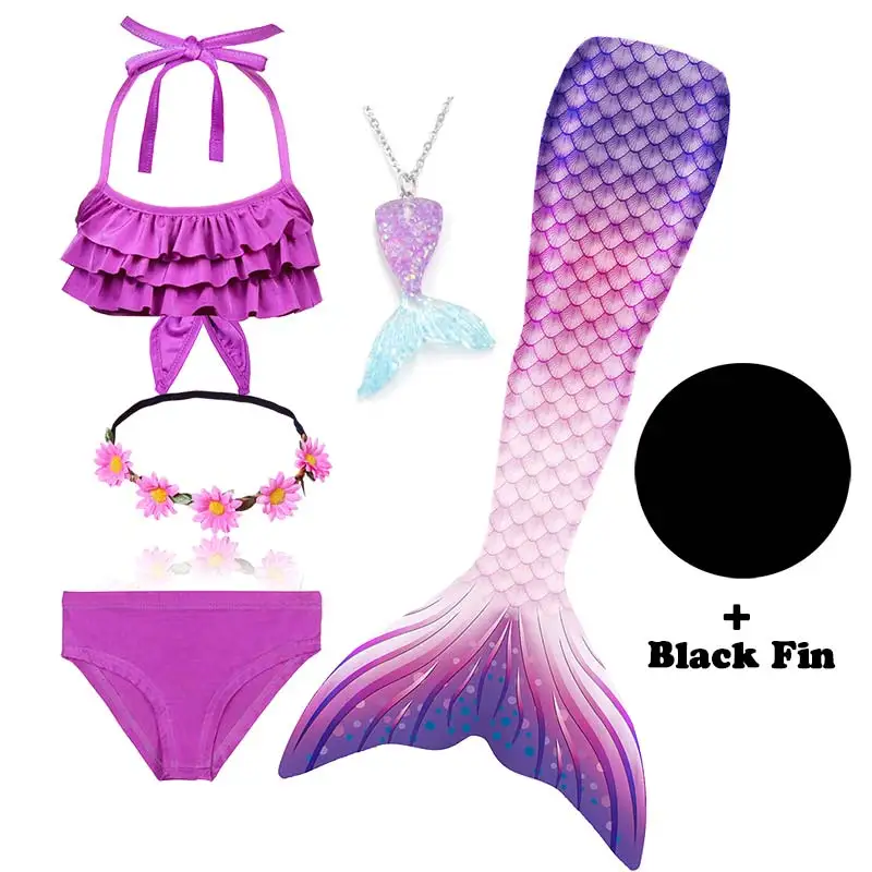 Детский женский костюм русалочки купальник в виде костюма Ариэль с хвостом и
