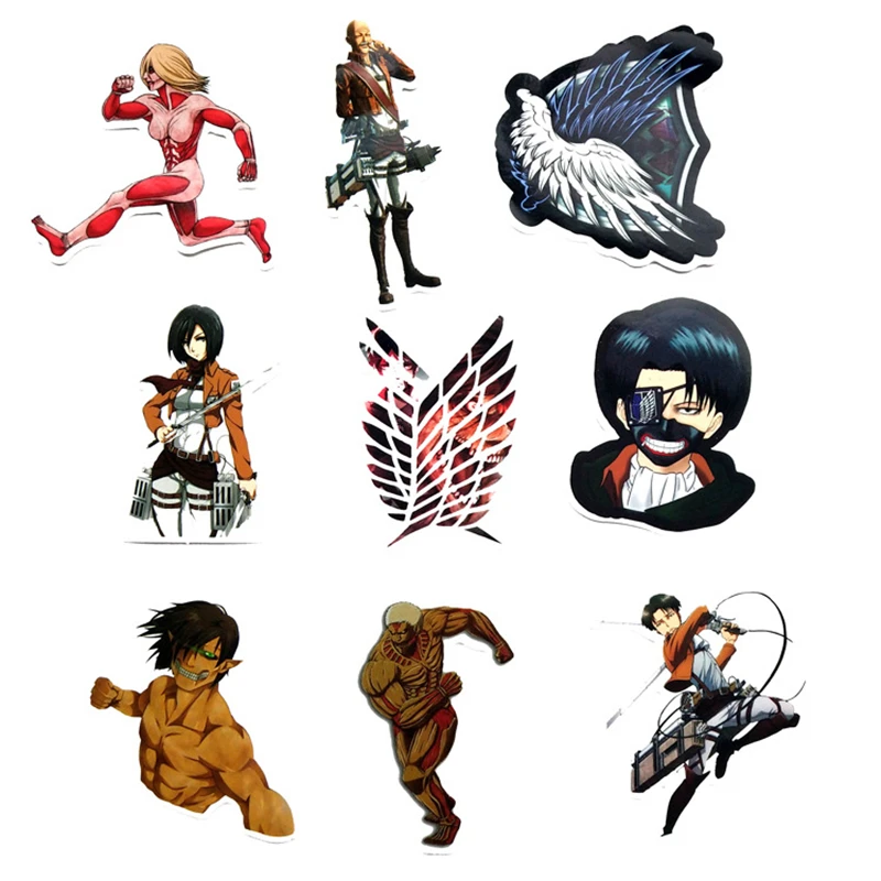 Наклейки атака на Титанов из японского аниме граффити крутые стикеры колесиках