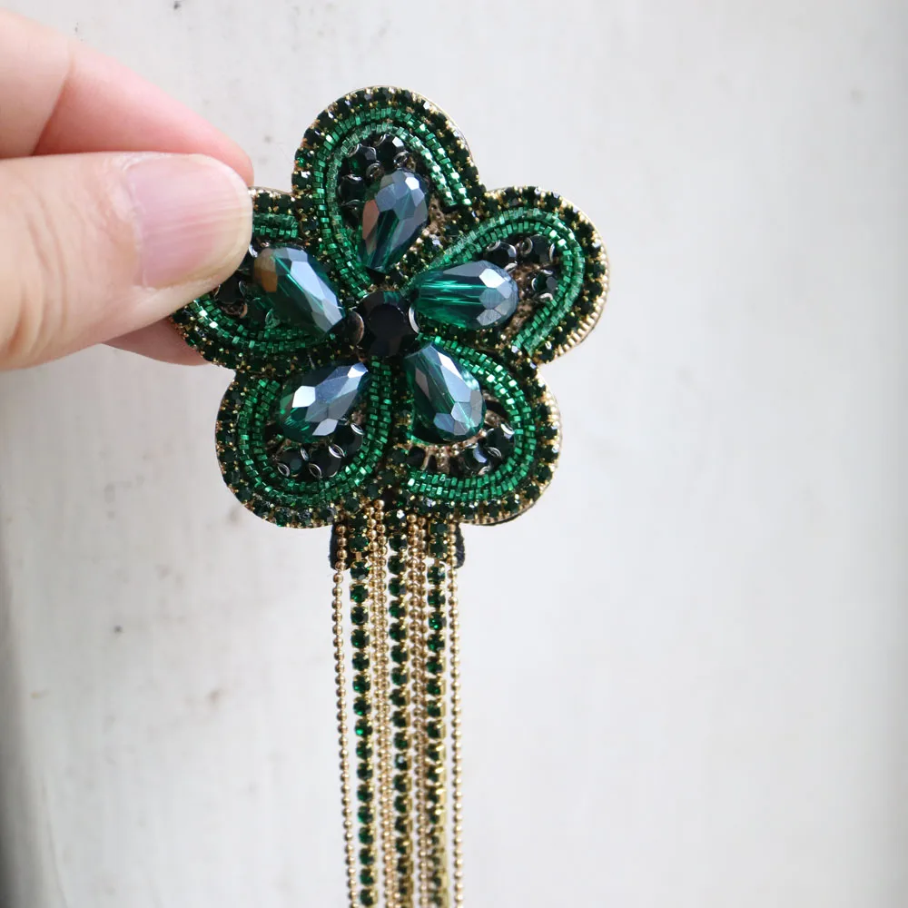 1 шт. кисточки Цветок Ручной Работы Стразы бусины нашивки для одежды DIY 3d вышивка