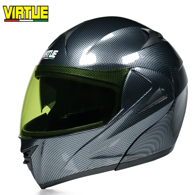 

Flip Up Motorcycle Helmet motorcycle double lens full face helmet With Inner Sun Visor DOT approved cross helmet