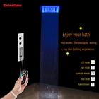 Набор термостатического смесителя для душа, кран для ванной комнаты, панель, настенное крепление, устанавливаемая светодиодсветодиодный насадка, Потолочная Лейка с подсветильник