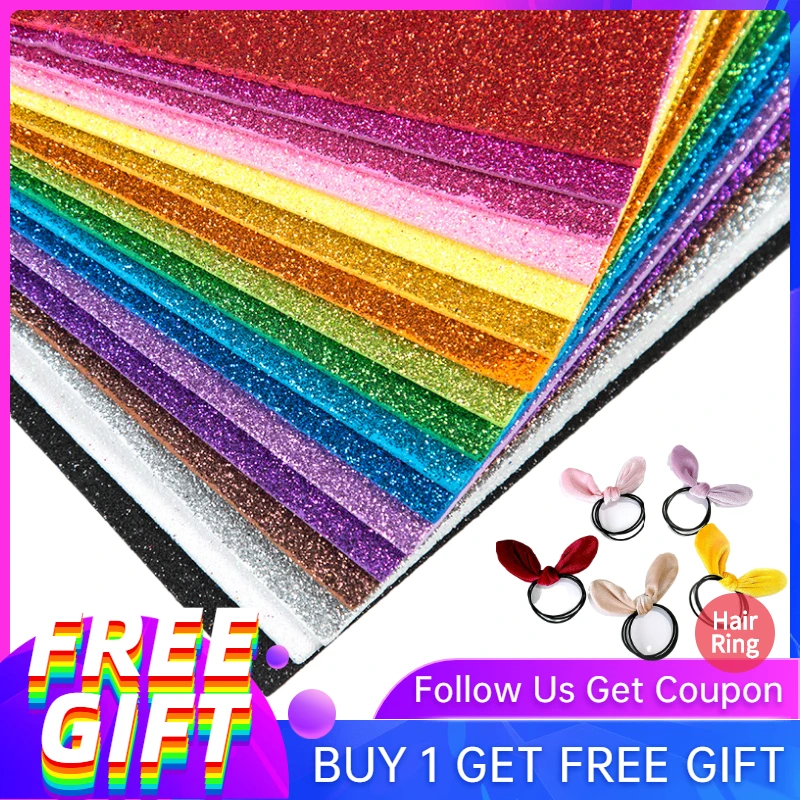 A4 10pcs Foamiran Glitter Foam Paper DIY Kraft Sponge Paper Gold Powder Glitter Handmade Paper Crafts Wedding Party Supplies