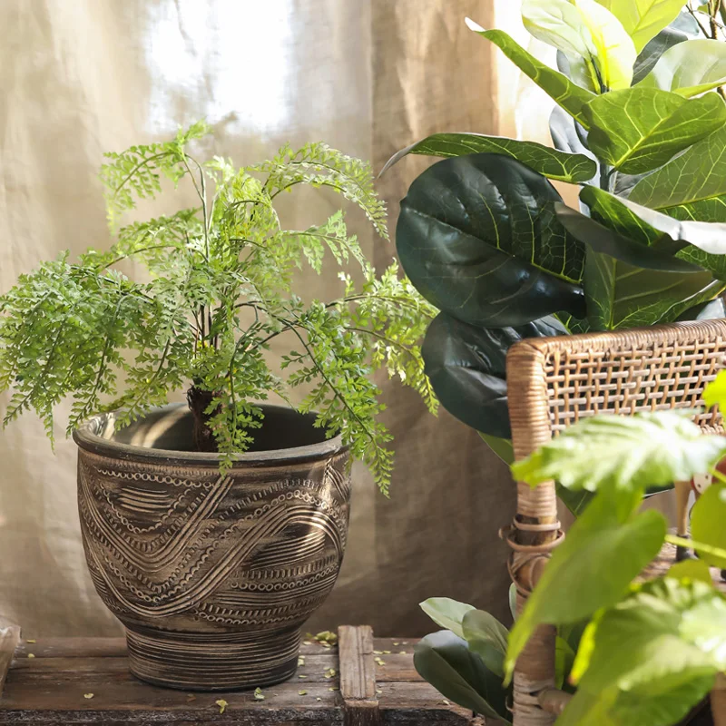 Очень большой этнический стиль ретро садовый двор калибр ручная работа черная