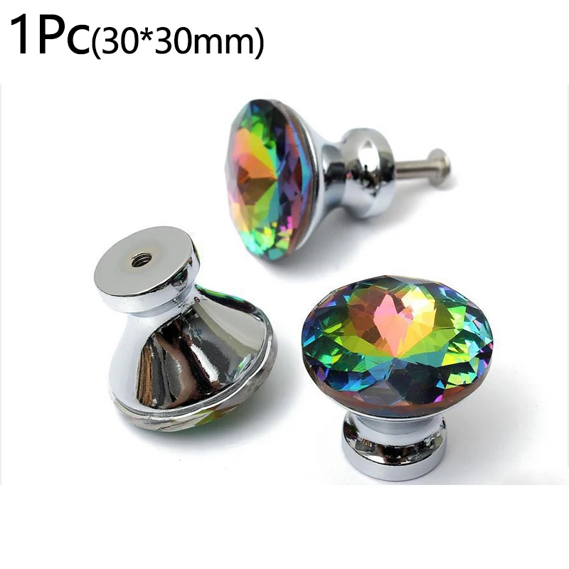 Разноцветные Хрустальные стеклянные ручки ромбовидной формы для шкафа ящика