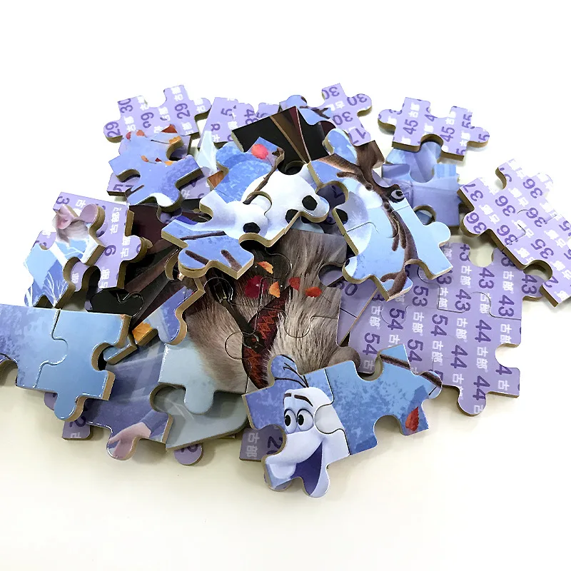 

Disney 60 Slice Small Piece Puzzle Frozen Car Games Children Wooden Jigsaw Kids Educational Toys For Baby Learning Gift