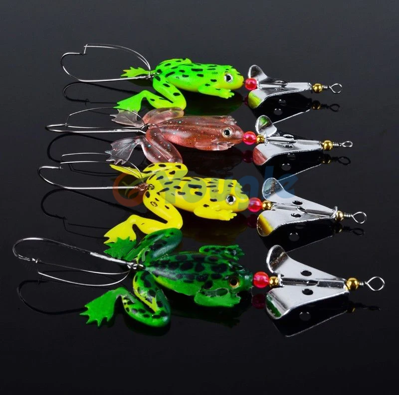 

Мягкие рыболовные приманки YOUGLE 4 шт./лот, резиновая приманка в виде лягушки, кренкбейт для окуня, 9 см, 3,54 дюйма, 6,2 г