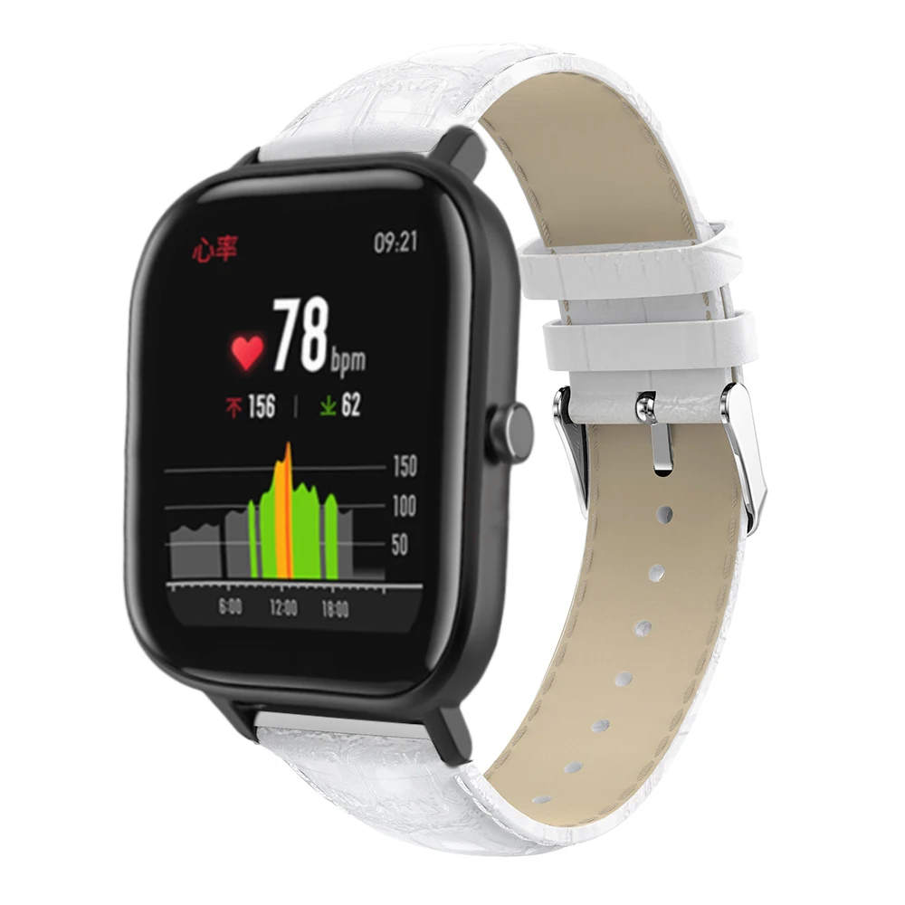20 мм кожаный браслет, ремешок для часов для Xiaomi Huami Amazfit GTS/Bip Lite Молодежные умные наручные часы Роскошные спортивные Correa