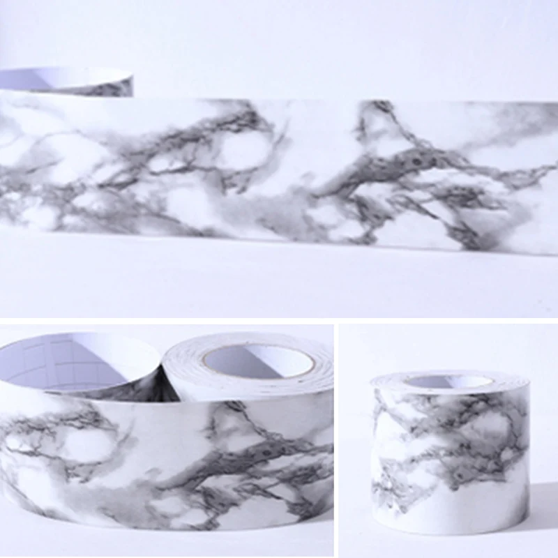 Marble Dark Gray Мраморные самоклеющиеся линии талии обои водонепроницаемые декоративные стены границы пленки гостиной пол коридора окантовочная линия наклейка - Цвет: Marble Dark Gray