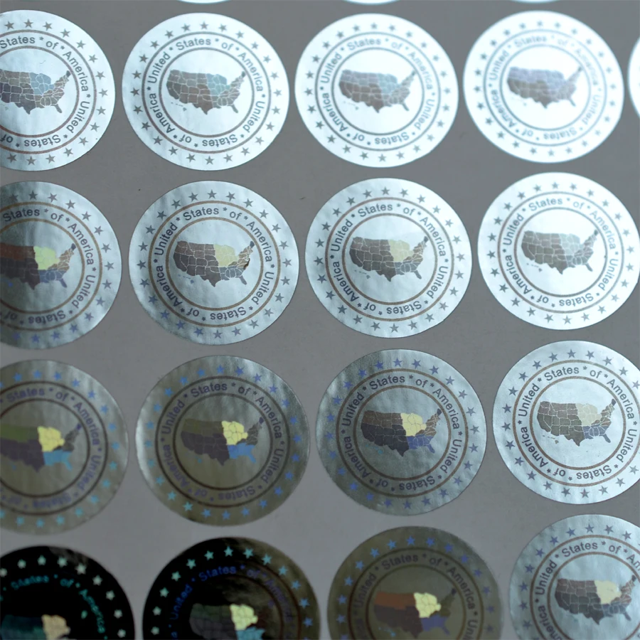 Голографические наклейки в 20 мм золотистого/серебристого цвета голографические