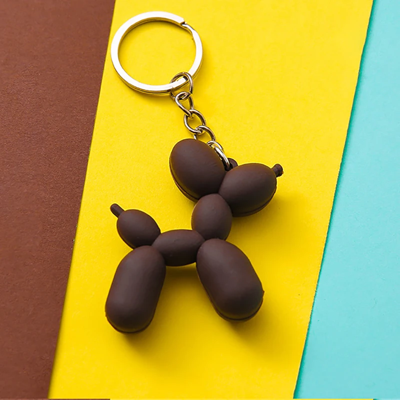 3Color Cartoon Balloon Dog Keyring Nice Gift 1Pcs Soft Rubber PVC Stereo Keychain DIY Pendant Car Interior Korean Style | Дом и сад