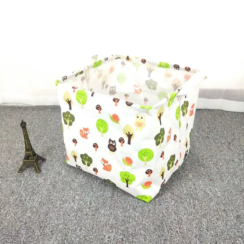 Green tree owl MICCK складная корзина для белья, корзина для хранения, коробка для хранения бочек для детей, для мелочей, книга, игрушки, держатель, домашний контейнер, органайзер, сумка - Цвет: Green tree owl