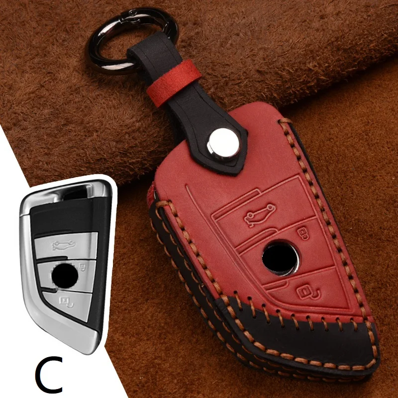 Чехол для ключей ручной работы из натуральной кожи BMW 1 2 3 4 5 6 7 Series X1 X3 X4 X5 X6 F30 F34 F10 F07