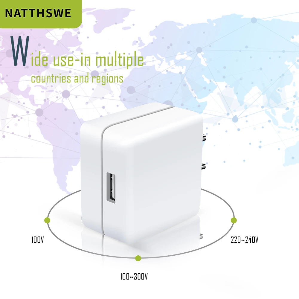 NATTHSWE Быстрая зарядка 3 0 USB зарядное устройство 18 Вт для samsung Galaxy S6 S7 Note 4 htc Motoal QC3.0