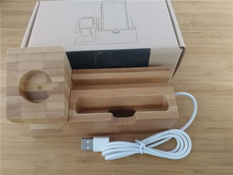 Зарядная док-станция для Apple кронштейн для часов 3 USB универсальный деревянный держатель для мобильного телефона для iPhone XR XS Max X 8 7 6S Plus
