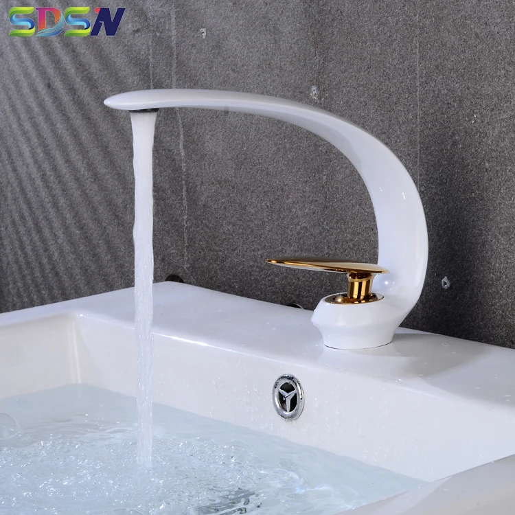 Смеситель для ванной комнаты SDSN качественный латунный кран раковины белого и