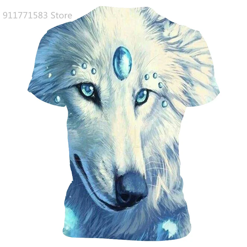 

2021 Newest Wolf 3D Print Animal Cool Funny T-Shirt Men Short Sleeve Summer Tops t shirt Male Fashion Casual T shirts Male 6XL