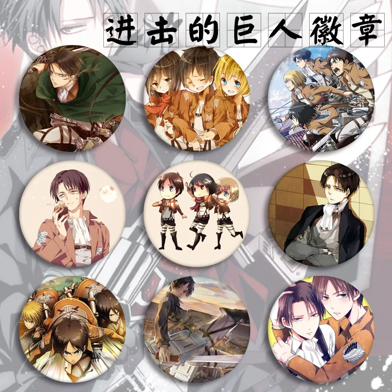 

Anime Attack on Titan Badges on a Backpack Anime Icons Pins Badge Decoration Brooches Metal Badges For Clothes Backpack DIY Gift