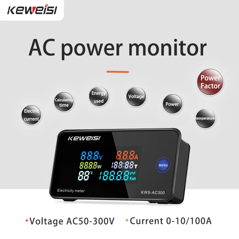 KWS AC300 тестер напряжения вольтметр переменного тока 50 300 В измеритель мощности