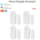 Смарт-детекторы открытойзакрытой двери Tuya, Wi-Fi, уведомления приложений, оповещения о безопасности, поддержка Alexa Google Home