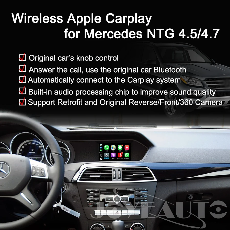 Joyeauto Wi Fi беспроводной Apple Carplay Android авто зеркало A B C E G GL ML класс для Mercedes NTG4.5 4 7 Car Play