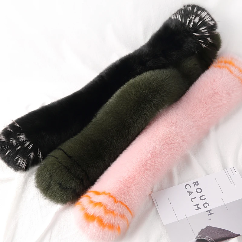 Lantafe лисий мех шарф Зимний толстый Женская шаль ремень пряжка модная новинка весь