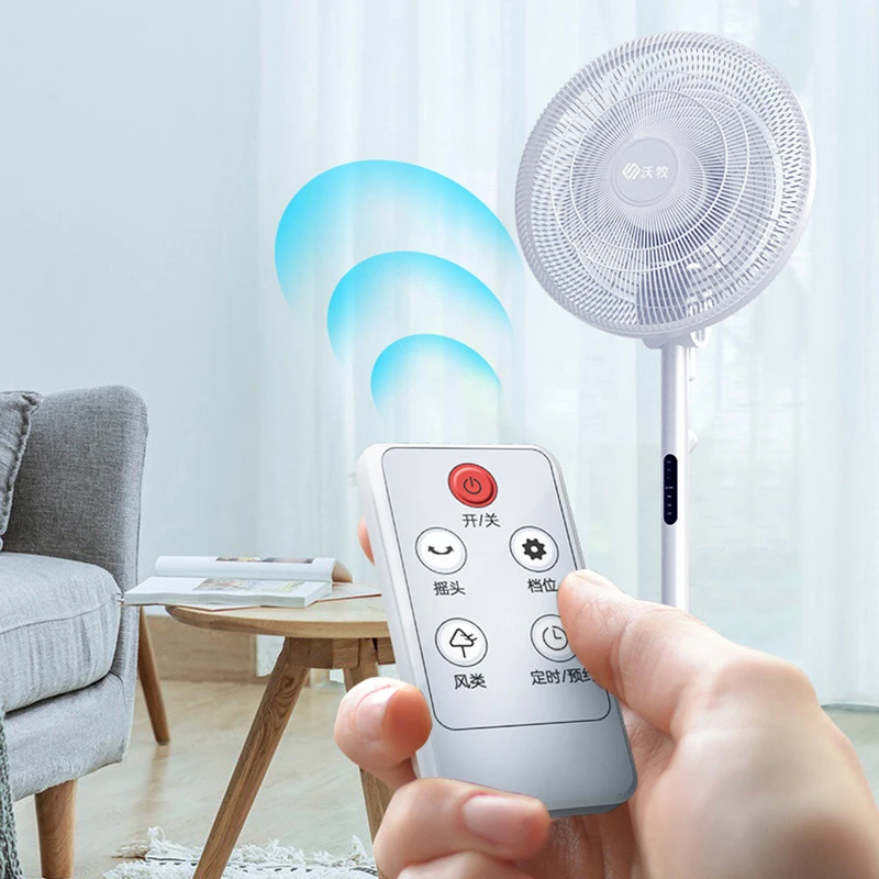 

2021 New Electric Fan Cooling With Remote Control Home Circulator Air Cooler 7 Blades Portable Ac Strong Wind Floor Standing Fan