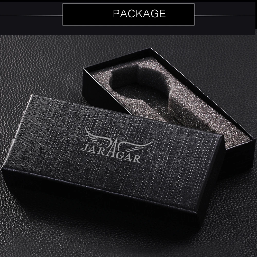 JARAGAR спортивные военные мужские часы из нержавеющей стали чехол с зубчатой