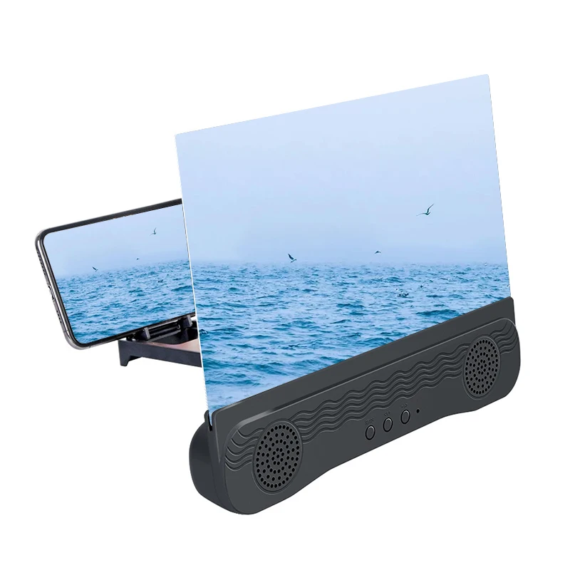 

2021 New 4 In 1 K8 Anti-Ultraviolet Bluetooth Speaker 12 Inch HD Mobile Phone Screen Amplifier Holder emergency power supply