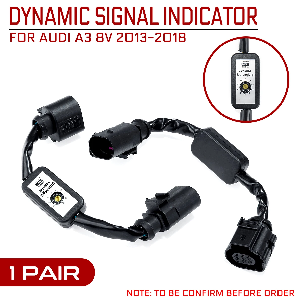 

2pcs Dynamic Turn Add-on Module Wire Harness Signal Indicator LED Taillight Left & Right Tail Light For Audi A3 V8 2013-2018