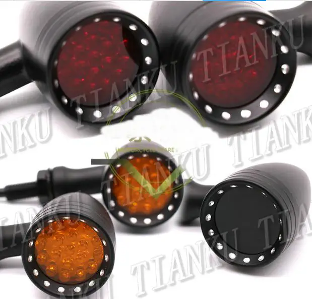 Металлический светодиодный поворотник для Honda Shadow Spirit Saber Aero ACE Steed VLX 400 600 1100 DLX VTX1300