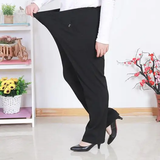 Clobee 2020 Штаны для Для женщин весенние черные большой Размеры в Корейском стиле