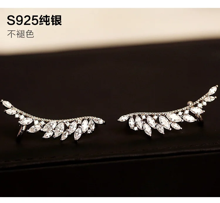 Женские серьги из серебра 925 пробы с прозрачным цирконием | Украшения и