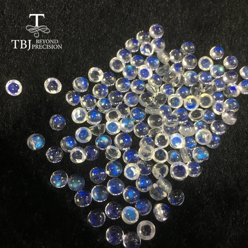 Tbj 3 шт. один лот натуральный Индия хорошее качество синий лунный камень 4 мм для diy