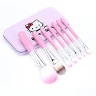 Набор кистей для макияжа с милым котом, 7 шт., набор кистей для макияжа в железной коробке, инструменты для красоты