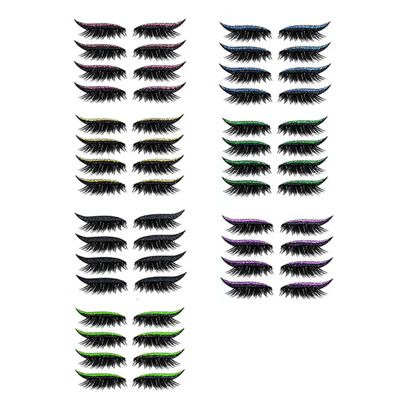 

Eyelashes Eyeliners Stickers Reusable Colourful Self-adhesive Eye Line Sticker Makeup Tool For Girl Women FA