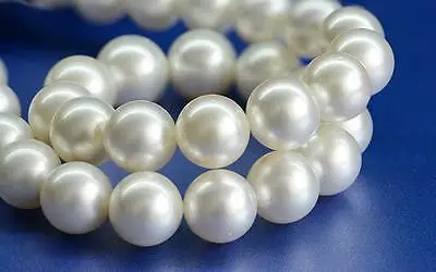 

18"11-12mm natural south sea white perfect round pearl necklace