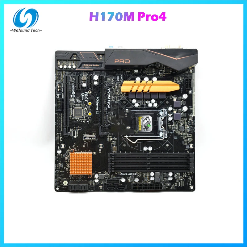 Материнская плата для рабочего стола H170M Pro4 H170 LGA1151 M.2 MATX поддержка процессора 6/7